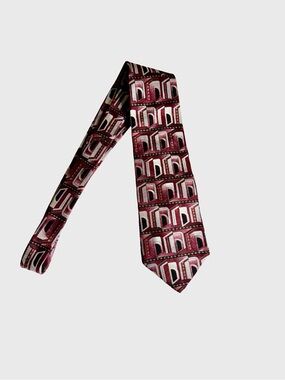 Vintage 1980s/1990s Club Fellow 100% Silk Geometric Necktie, 4-inch Wide